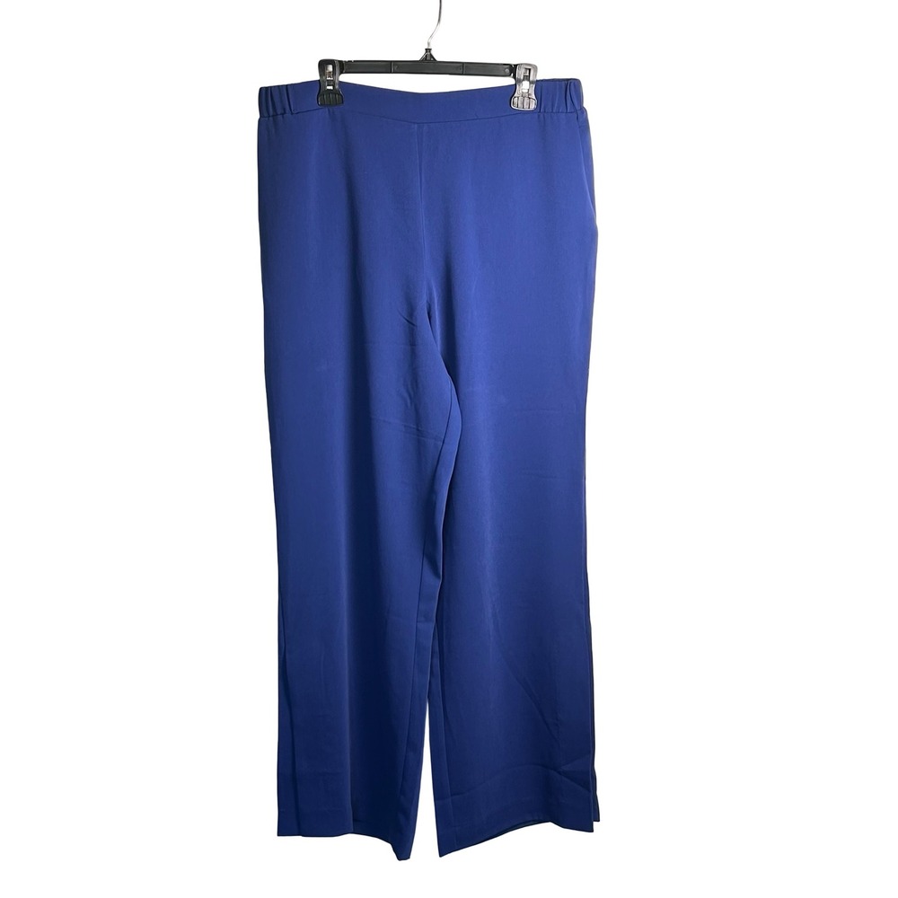 Bob Mackie Wearable Art Wide Leg Pants Size Large Split Hem Resortwear Travel
